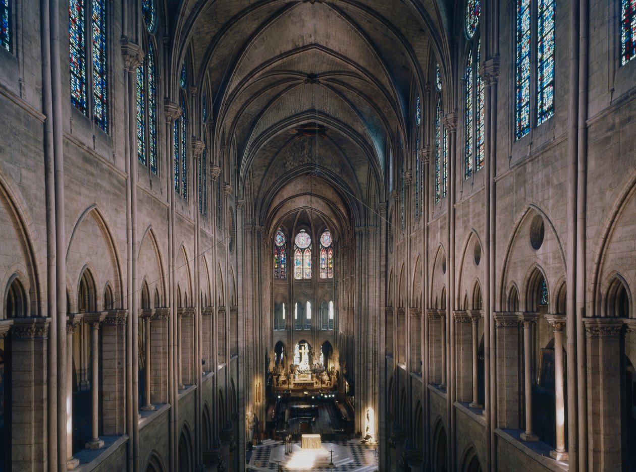 La cathedrale Notre Dame de Paris, Paris 4. construção a partir de 1160, reabilitação por Viollet Le Duc de Unbekannter Künstler