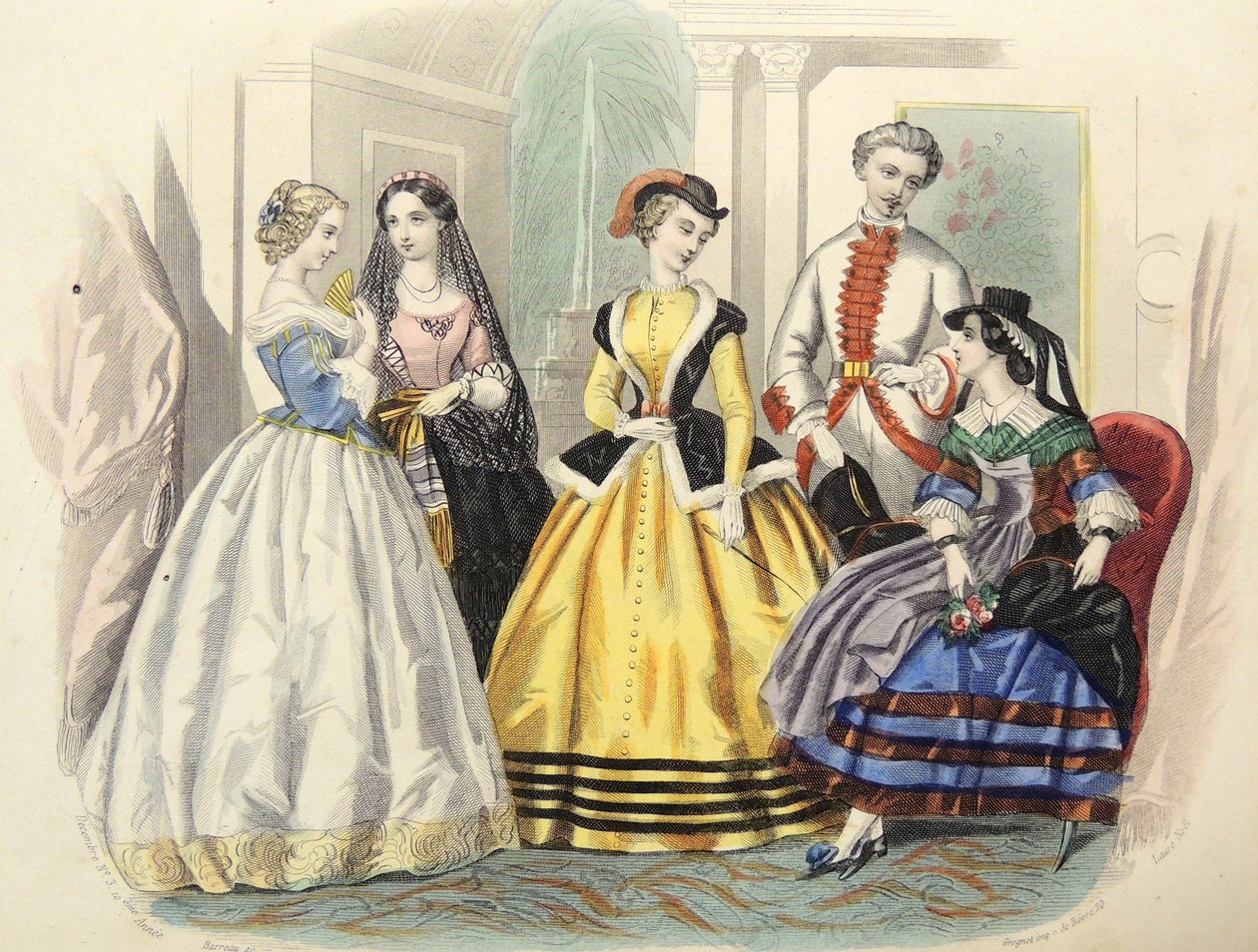 Moda feminina de Paris, c1860. de Unbekannter Künstler
