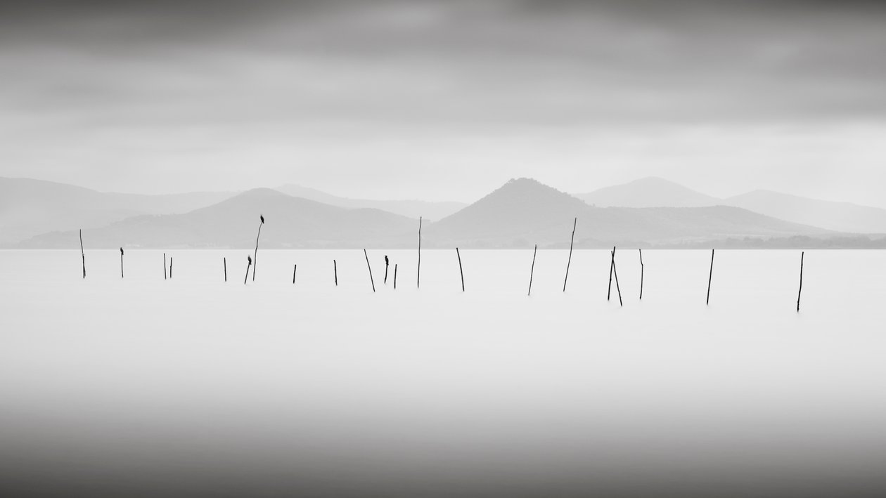 Lago Trasimeno, Úmbria, Itália, 2015 (foto p/b) de Leopold Blonder