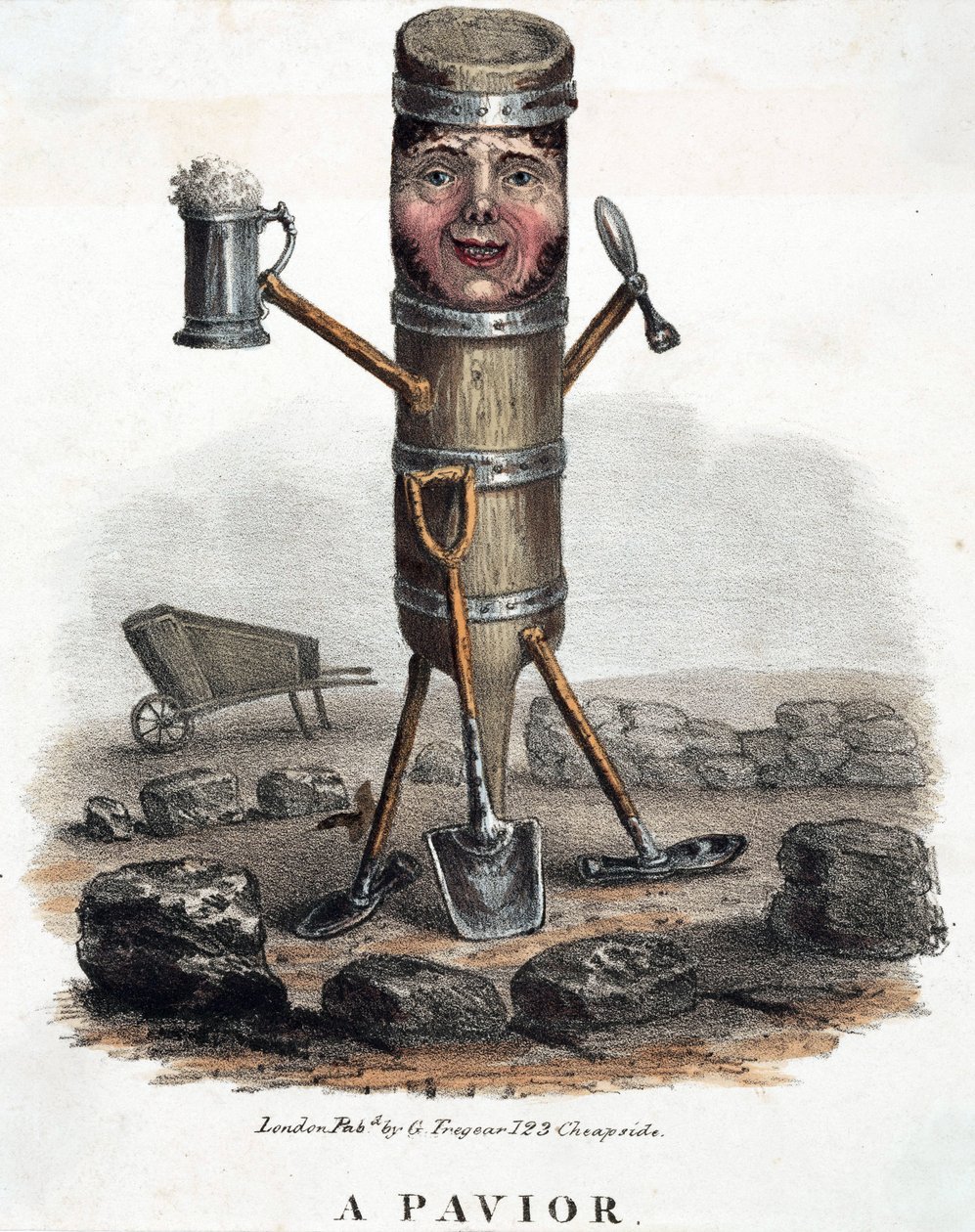 O pavimentador, figura construída com as ferramentas do seu ofício, ca. 1810-1860 de Unbekannt