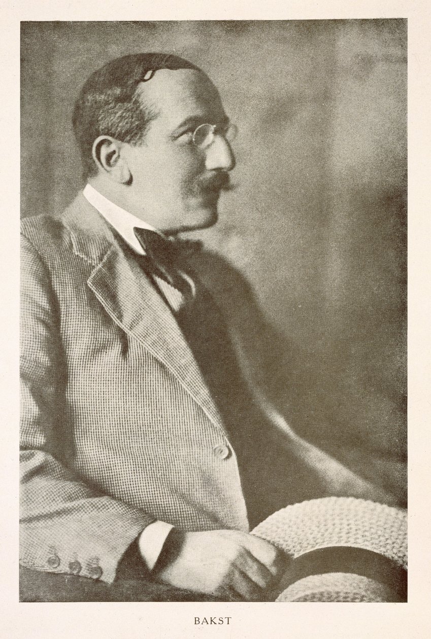 Leon Bakst (1866-1924), pintor russo, fotografia de retrato (foto a p/b) de Unbekannt