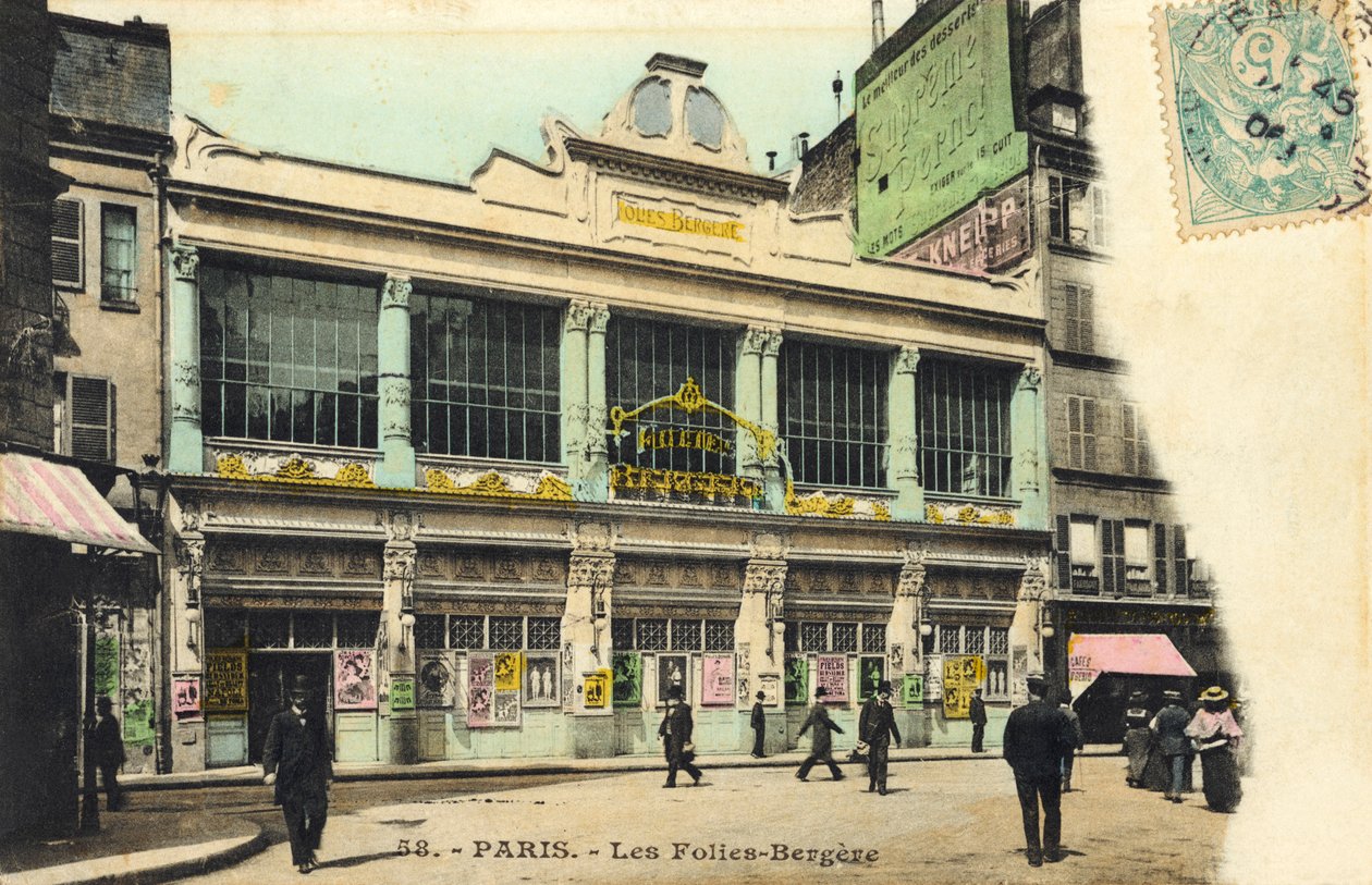 Exterior do Les Folies-Bergere, Paris Famoso clube noturno parisiense de Unbekannter Künstler