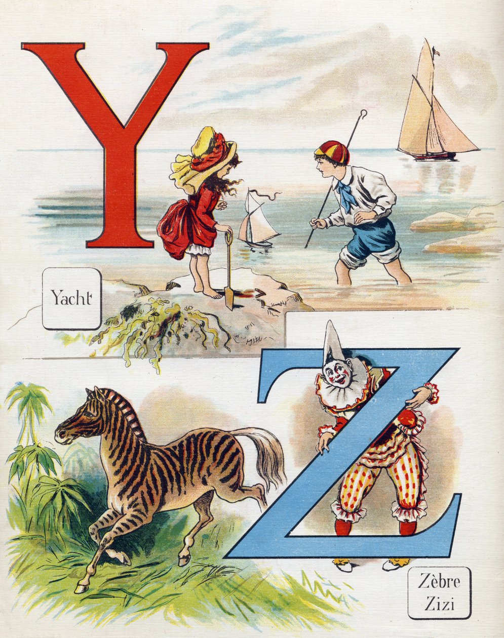 Carta Y e Z: Yatch, zebra e Zizi, o palhaço. Gravação em "ABC L