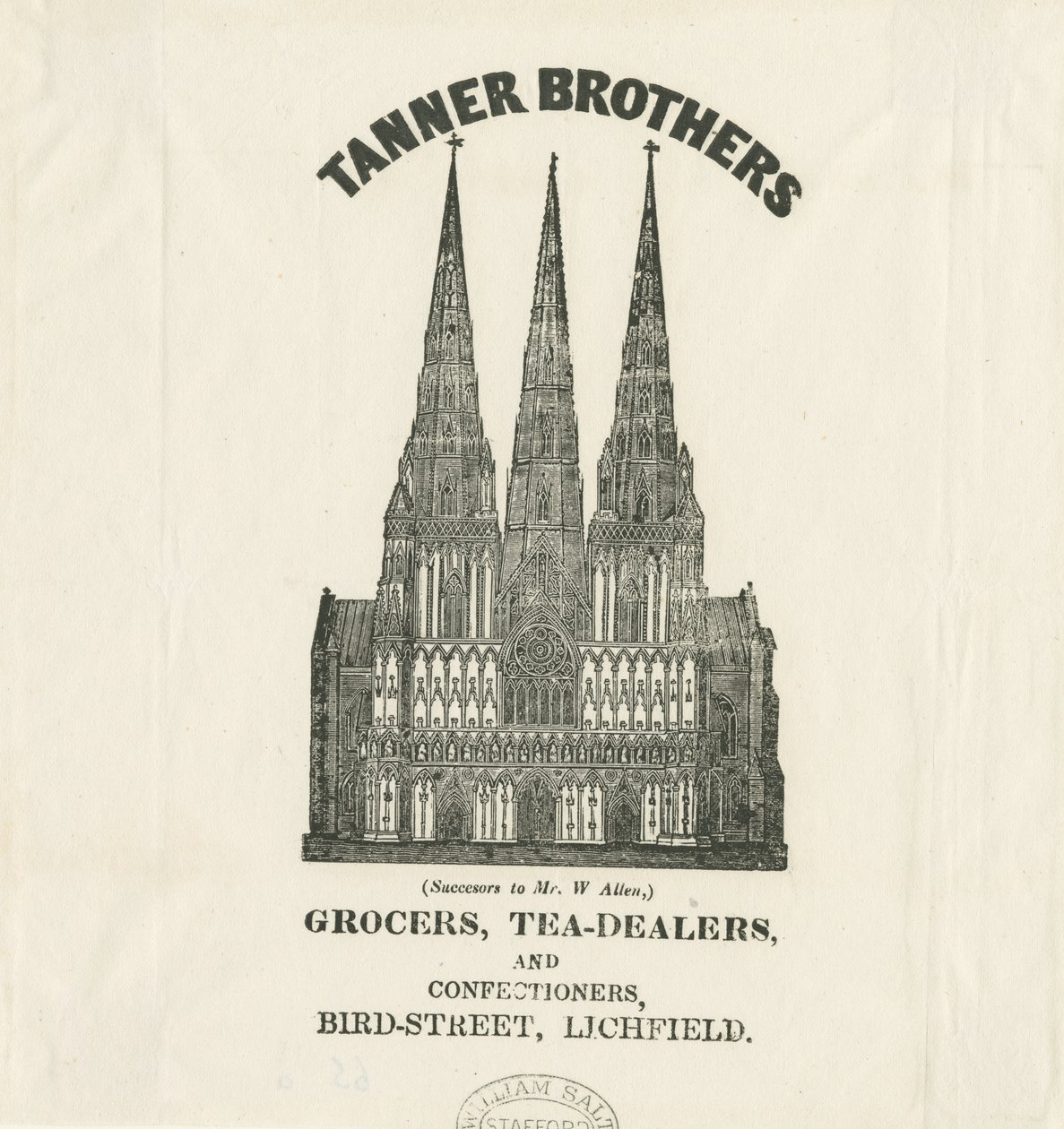 Catedral de Lichfield - Frente Oeste: print, nd [ 19th cent] de Unbekannt