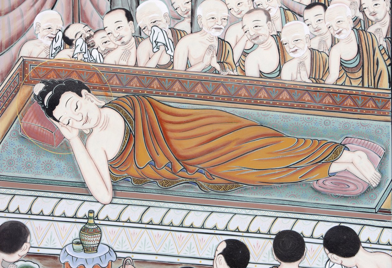 Vida de Buda Após 45 anos ensinando o Darma, Buda passou para Parinirvana, Seul, Coree du Sud de Unbekannt