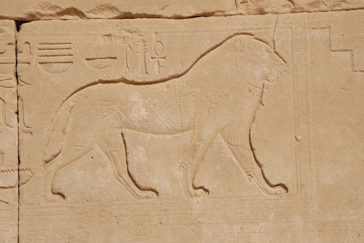 Escultura do leão, Karnak, Luxor, Egito (foto) de Unbekannt
