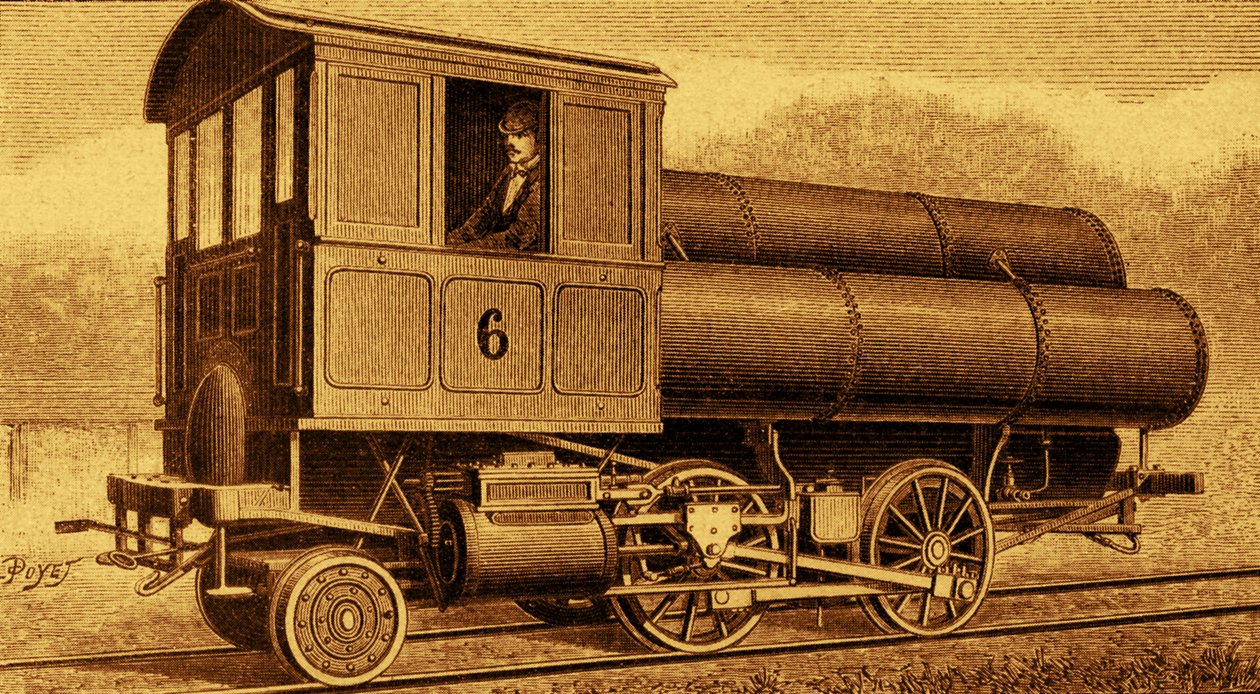 Locomotiva a funcionar com pressão de ar de Unbekannter Künstler