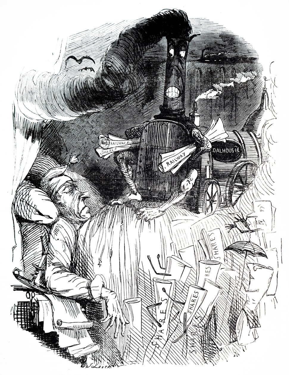O pesadelo ferroviário de Lord Brougham. de Unbekannter Künstler