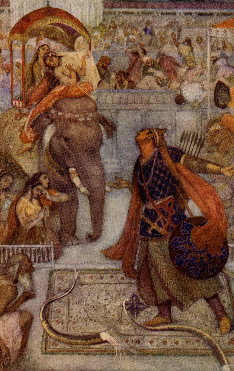 O Senhor Rama a quebrar o arco de Shiva de Unbekannter Künstler