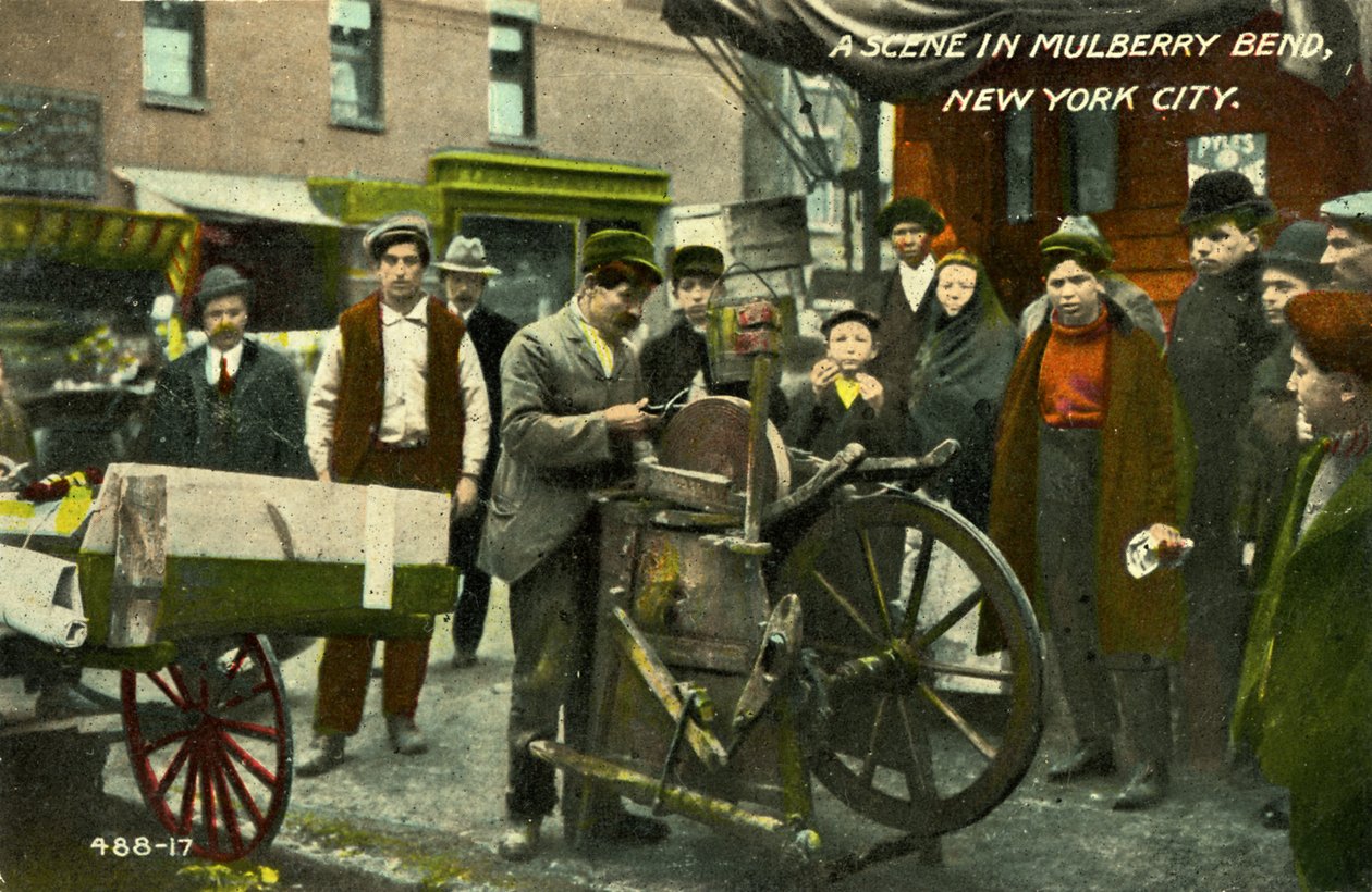 Lower East Side, Nova Iorque, Uma cena em Mulberry Bend de Unbekannter Künstler