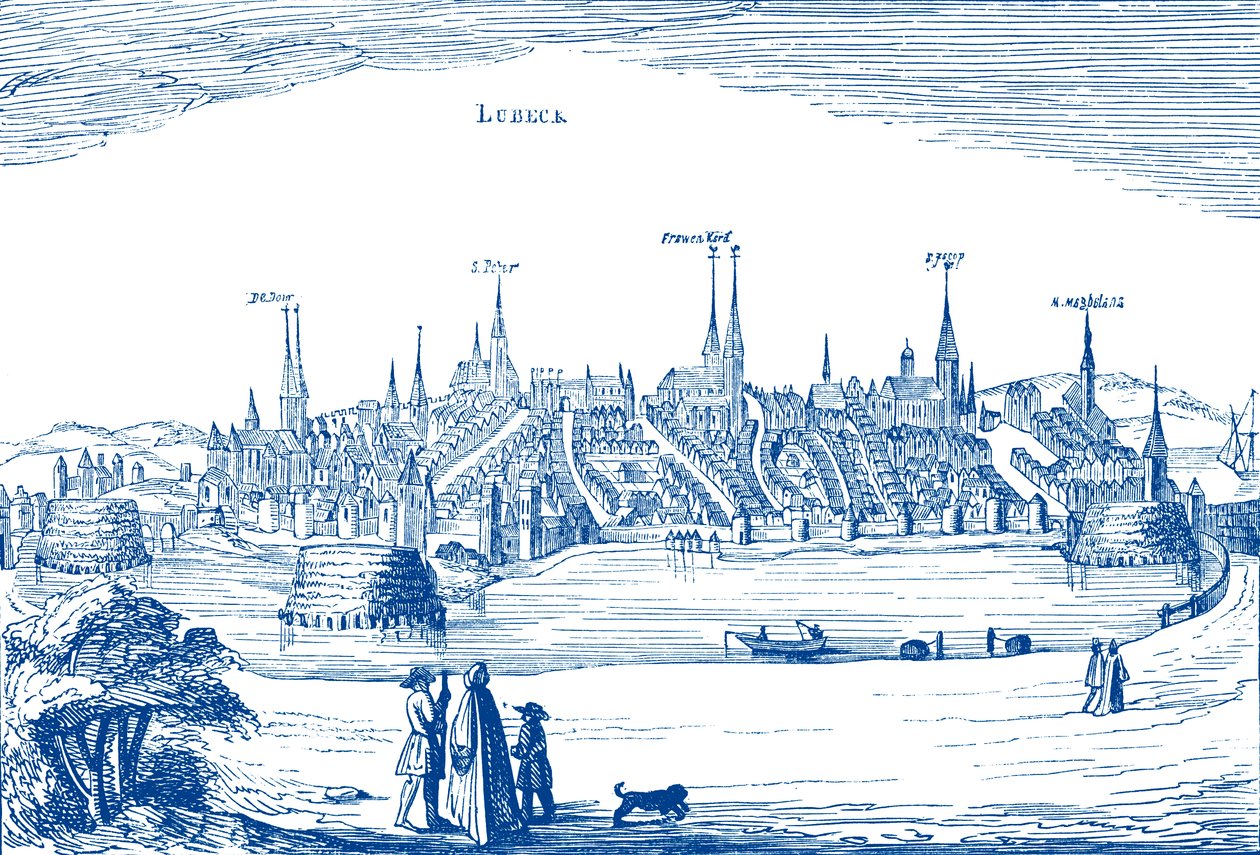 Lübeck e o seu porto de Unbekannter Künstler