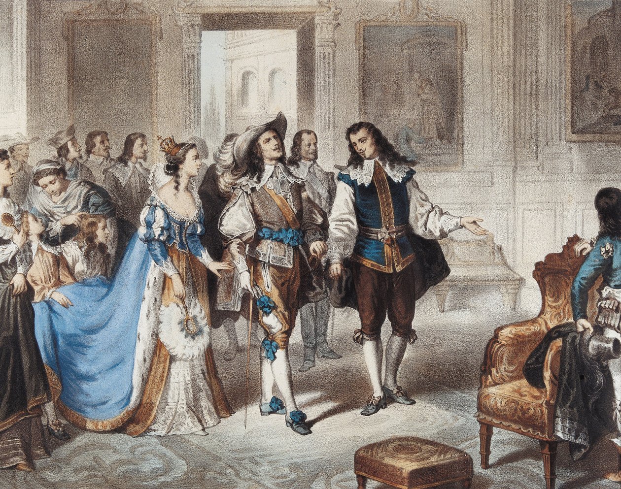 MURILLO, Bartolomé Esteban (1617-1682). Pintor Murillo visitando El Escorial" ("Pintor Murillo visitando El Escorial"). Litografia de L. Turgis de Unbekannter Künstler