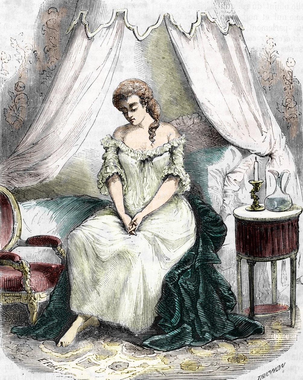 Madame du Barry trancada na Abadia de Pont-aux-Dames em 1774. Século XIX (gravura) de Alec Hunter