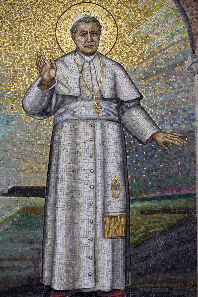 Madonna della Scala Abadia Beneditina, Noci, Apulia Mosaic representando o Papa Pio X, Noci, Italie de Unbekannt