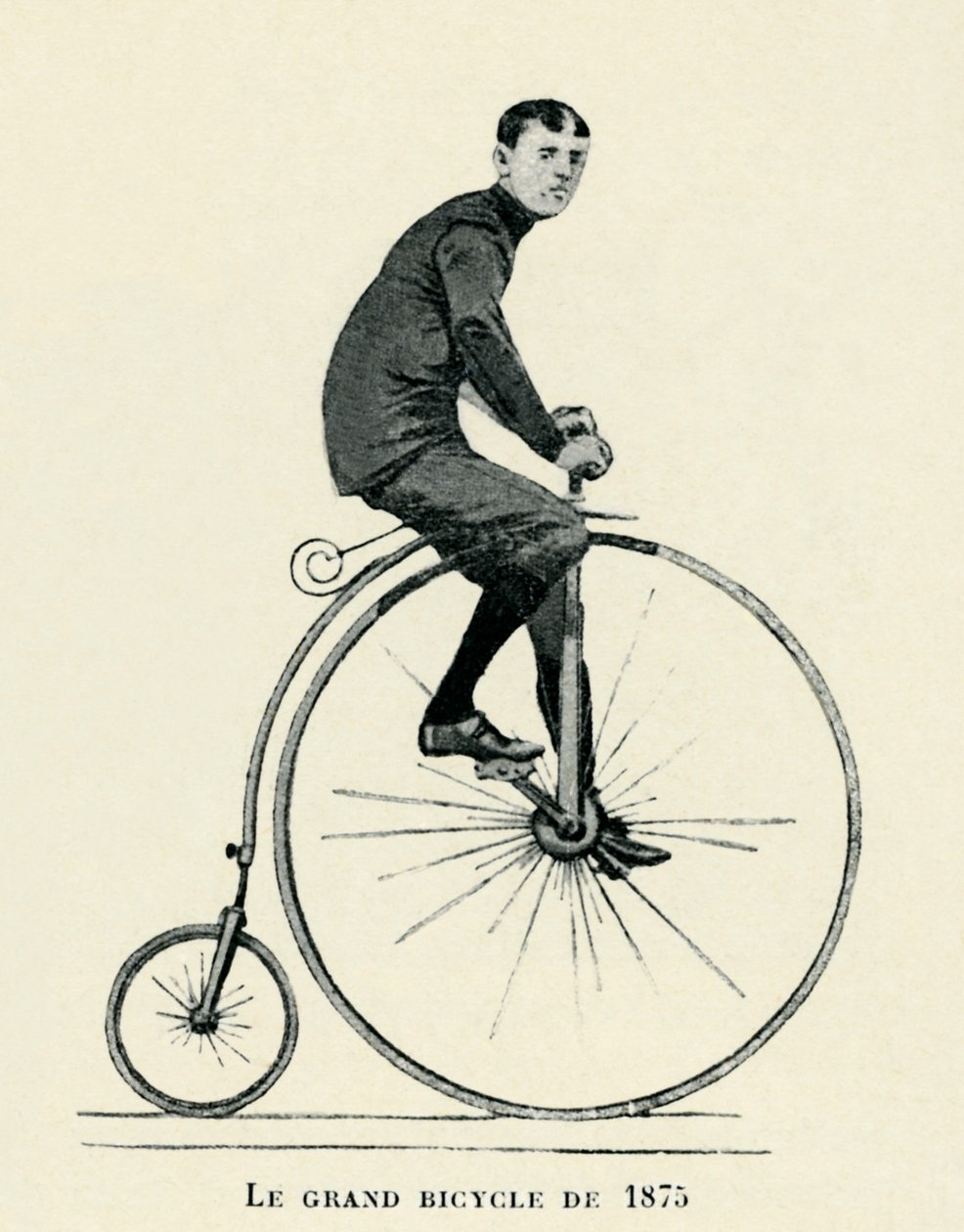 Homem montado num Penny-farthing de Unbekannter Künstler