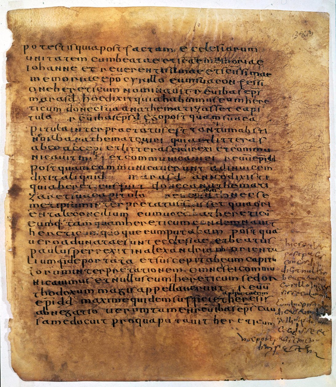 Pergaminho manuscrito: um palimpsesto. de Unbekannter Künstler