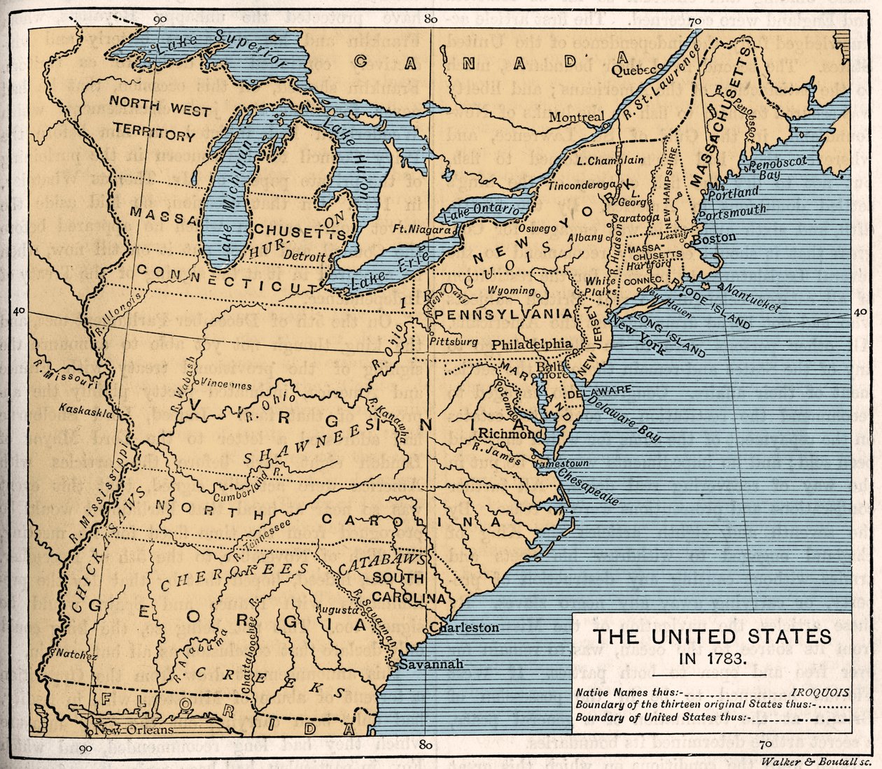 Mapa dos Estados Unidos pós-independência de Unbekannter Künstler