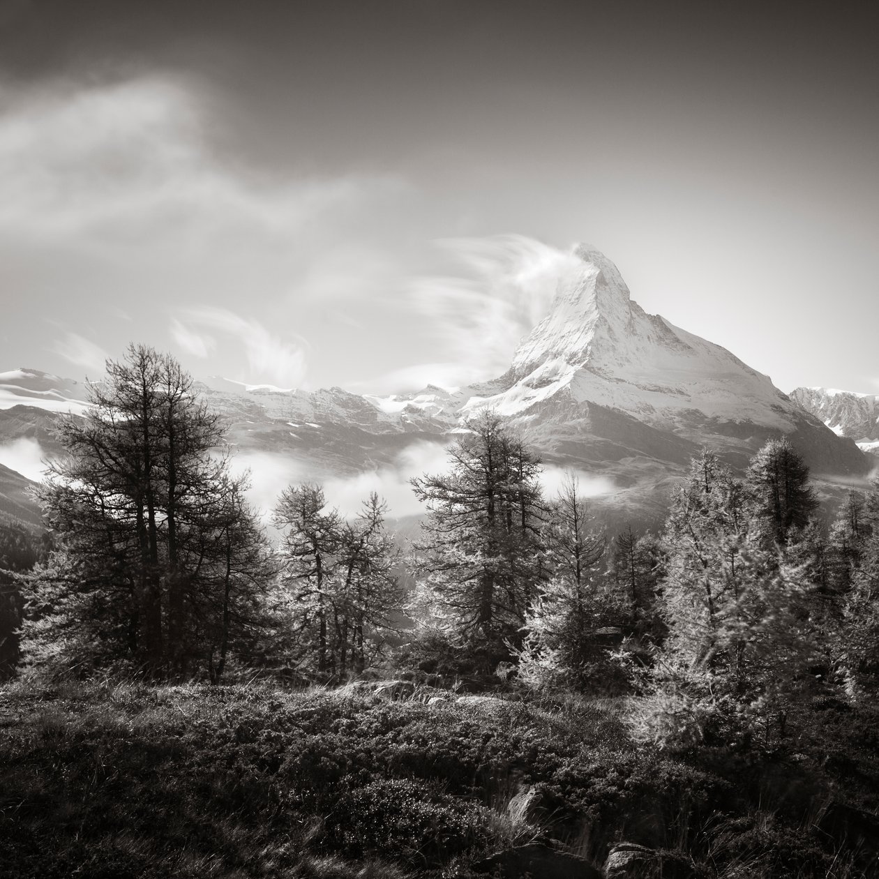 Matterhorn Study 3, Suíça, 2014 (foto a p/b) de Leopold Blonder