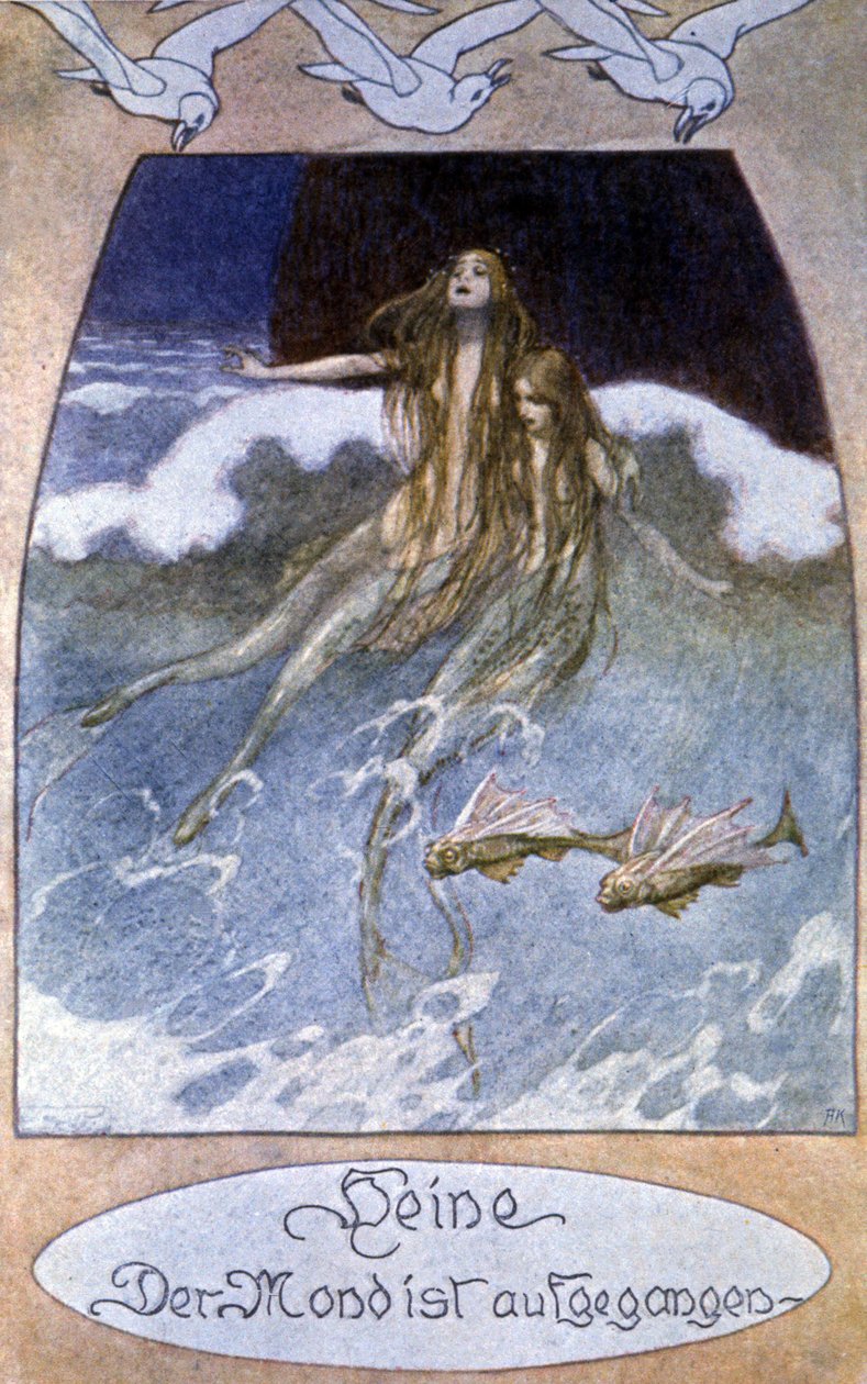 Sereias, c.1900 (cartão postal) de Unbekannter Künstler