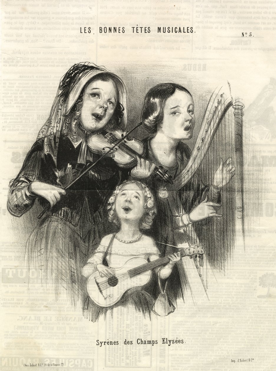 Sereias dos Campos Elísios (Charivari), Paris 1846 (gravura) de Unbekannter Künstler