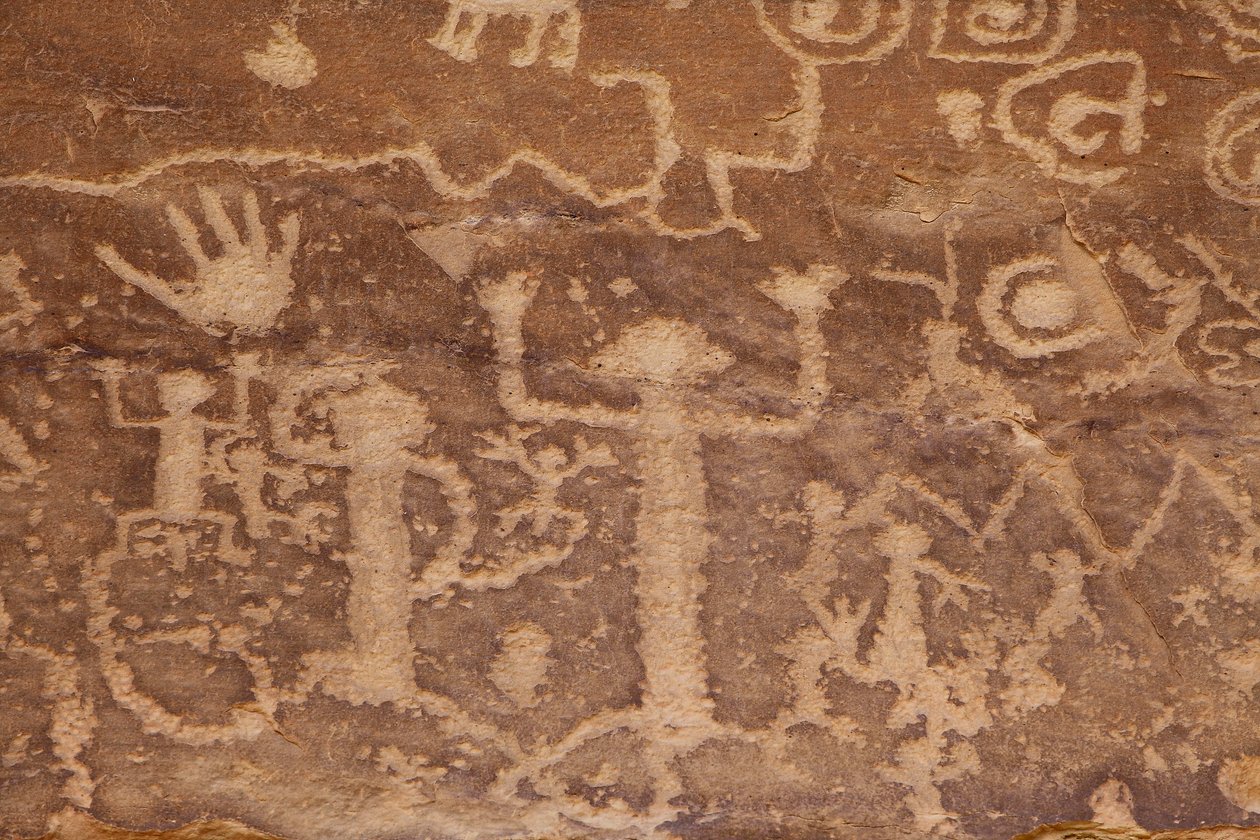 Mesa Verde, Petroglifos americanos Anasazi ou povo ancestral Pueblo de William M. Timlin