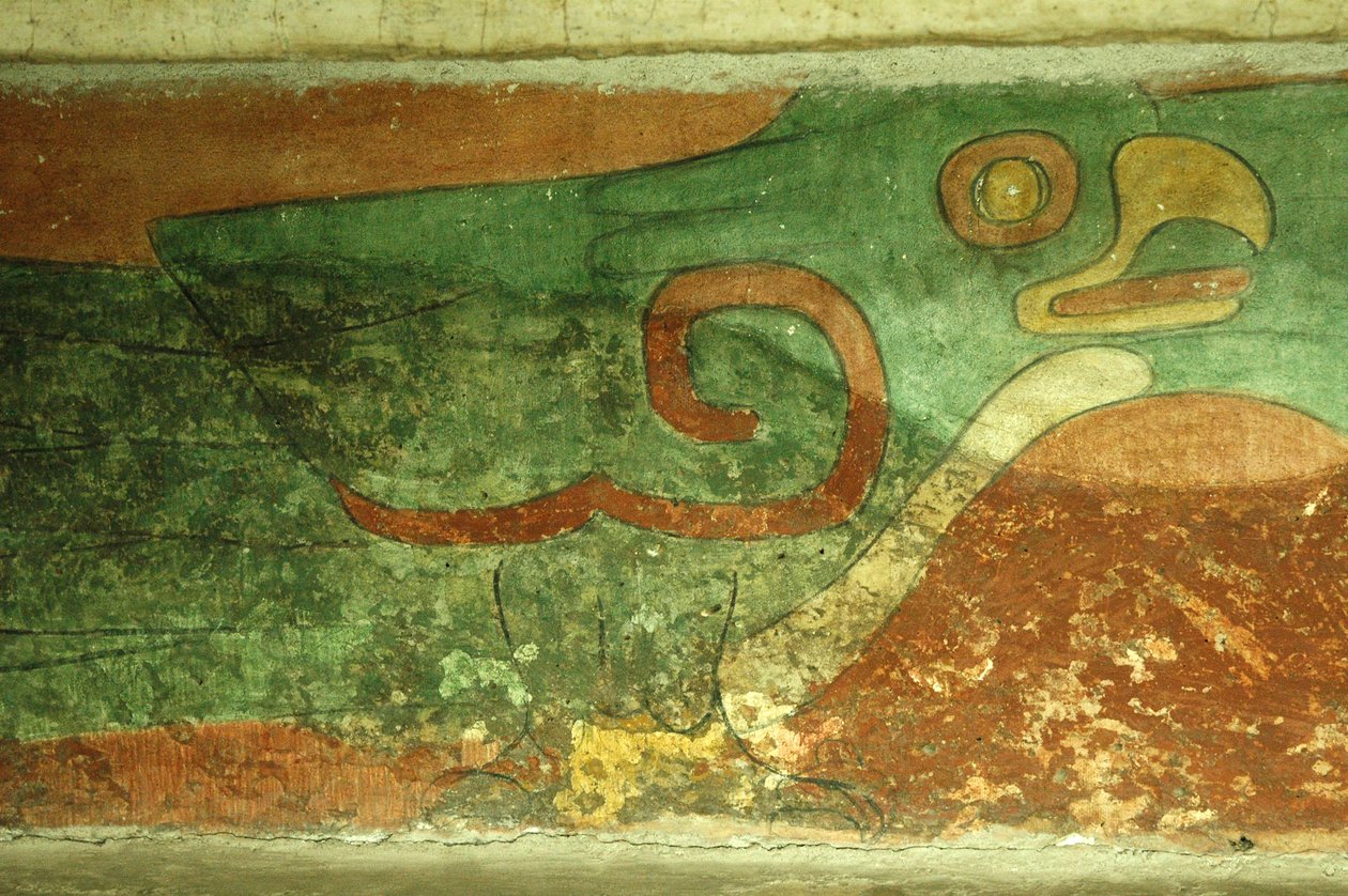 México, Cidade do México, Teotihuacan (século I d.C.), Templo de Jaguares, afresco de papagaio de Unbekannt