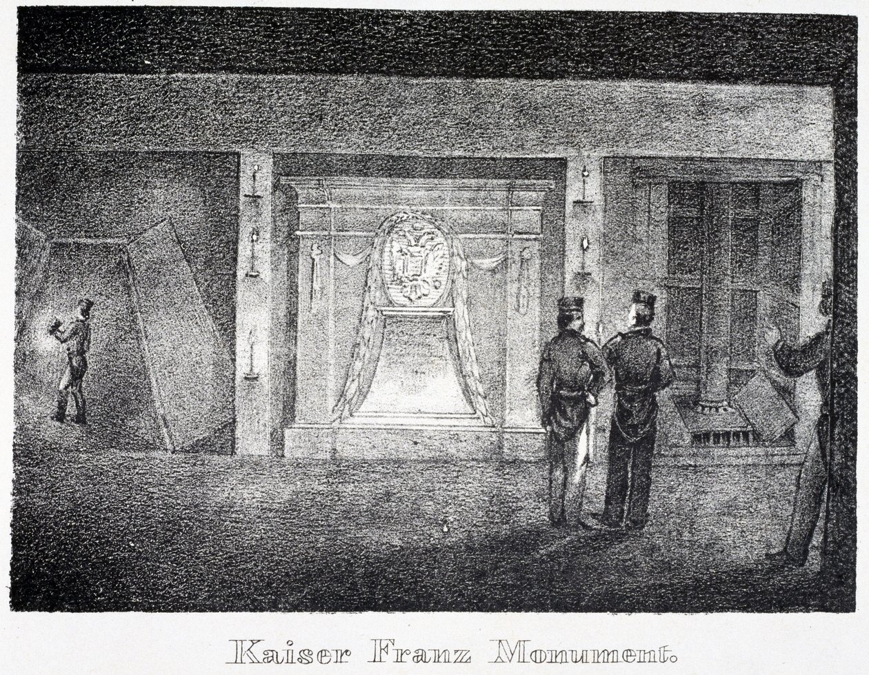 Mina de sal: Monumento subterrâneo ao Kaiser Franz, na entrada da mina, Durrnburg, Áustria de Unbekannt