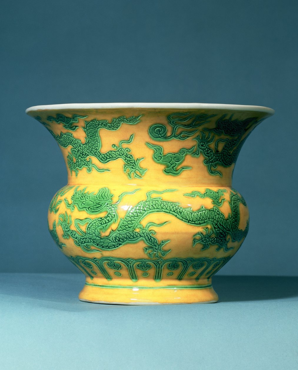 Período Chand Te do jarro de Leys verde e amarelo Ming (1506-21) de Unbekannt