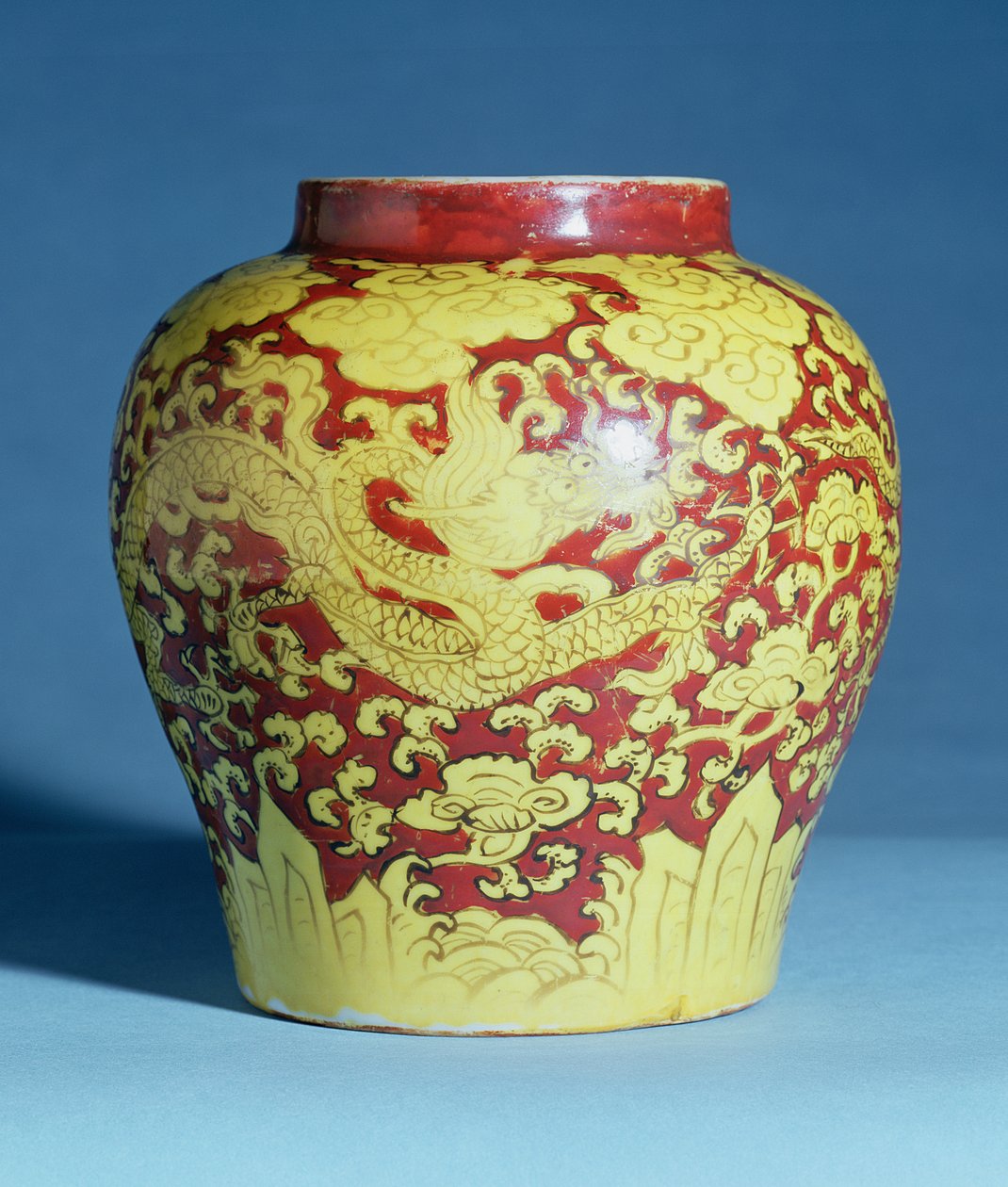 Jarro de balaústre vermelho e amarelo Ming (marca Chia ching) (1522-66) de Unbekannt