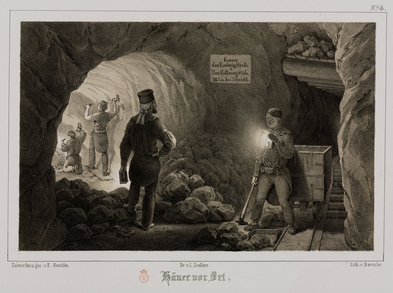 Mineração, Mineradores Metal Ores, Alemanha, c 1851 de Unbekannt
