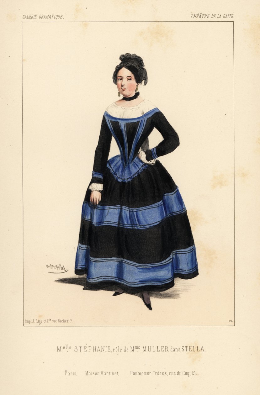 Miss Stephanie como Madame Muller em Stella de Anicet Bourgeois, Theatre de la Gaite de Unbekannter Künstler