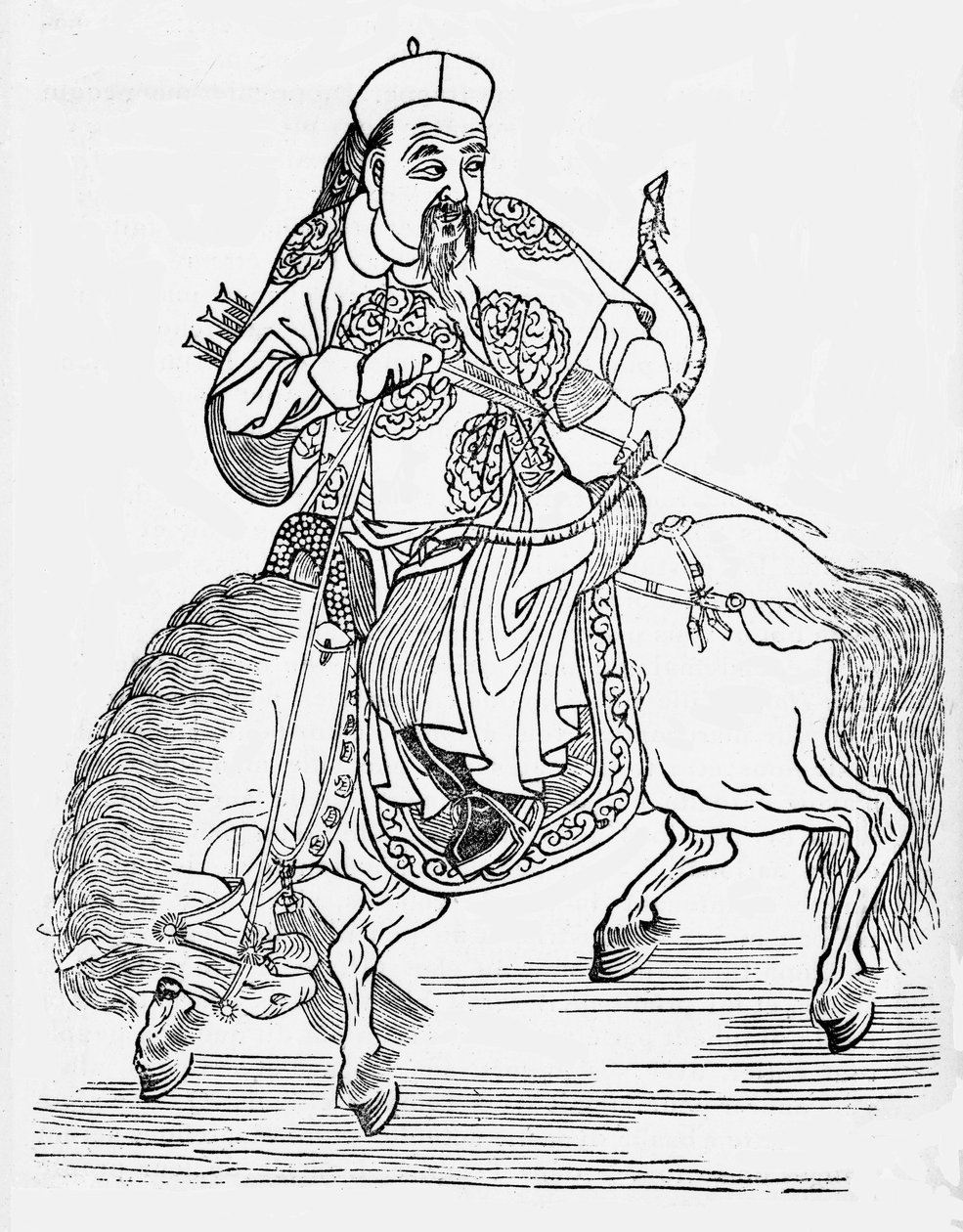 Arqueiro mongol a cavalo (gravura) de Unbekannt
