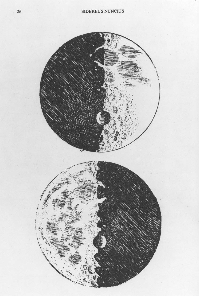 Desenho Lunar por Galileu, c 1610 de Unbekannt