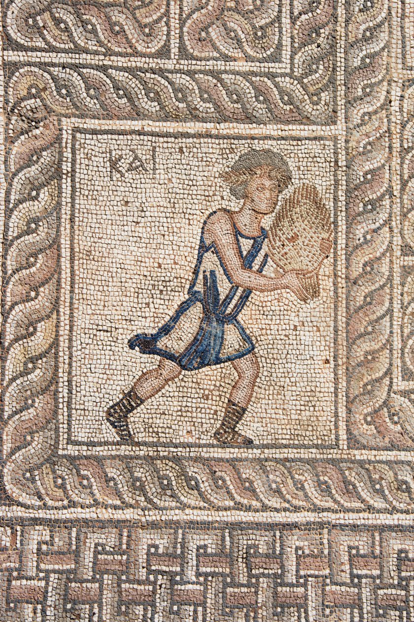 Mosaicos na Ágora Romana (século V d.C.), Delfos (??????), Peloponeso, Grécia (foto) de Unknown