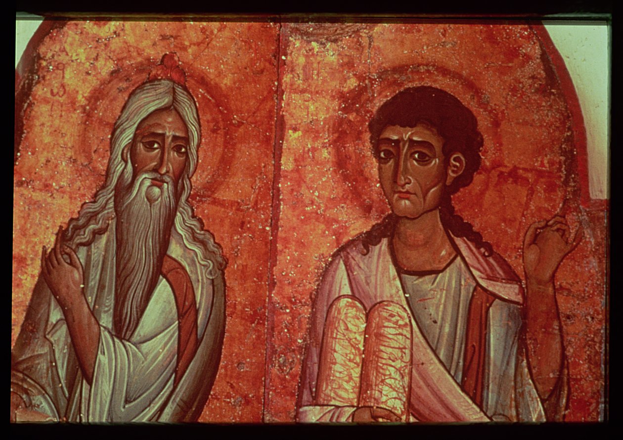 Moisés com as Tábuas da Lei, século VI (fresco) de Unbekannter Künstler