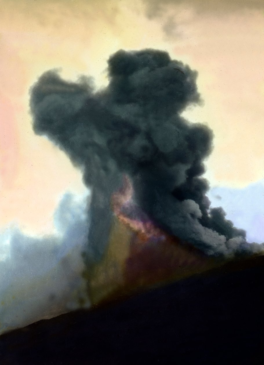 Erupção do Etna de 1910 de Unbekannter Künstler