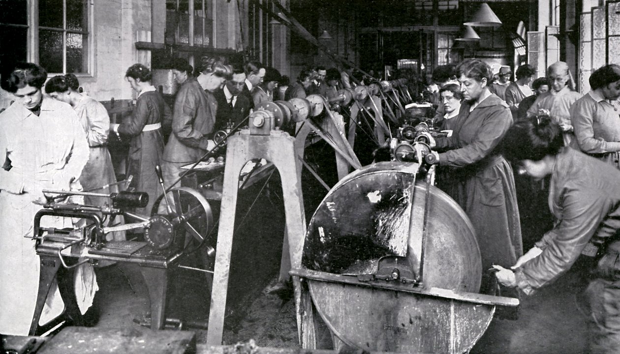 Trabalhadores das munições durante a 1ª Guerra Mundial de Unbekannter Künstler