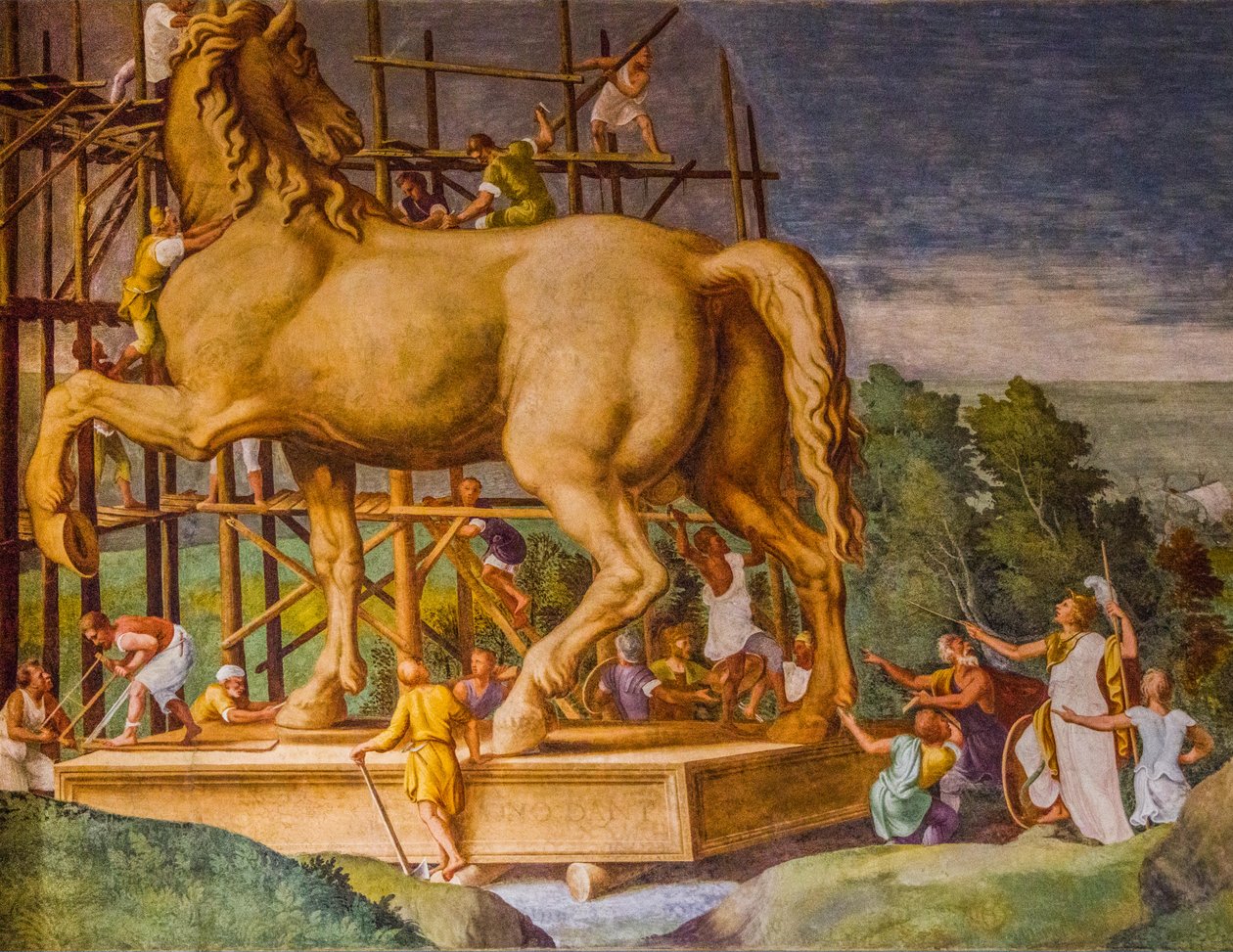 Mural em Palazzo Duccale, Palácio Real, Castelo de San Giorgio, Mântua, Lombardia, Itália, Europa (foto) de Unbekannter Künstler