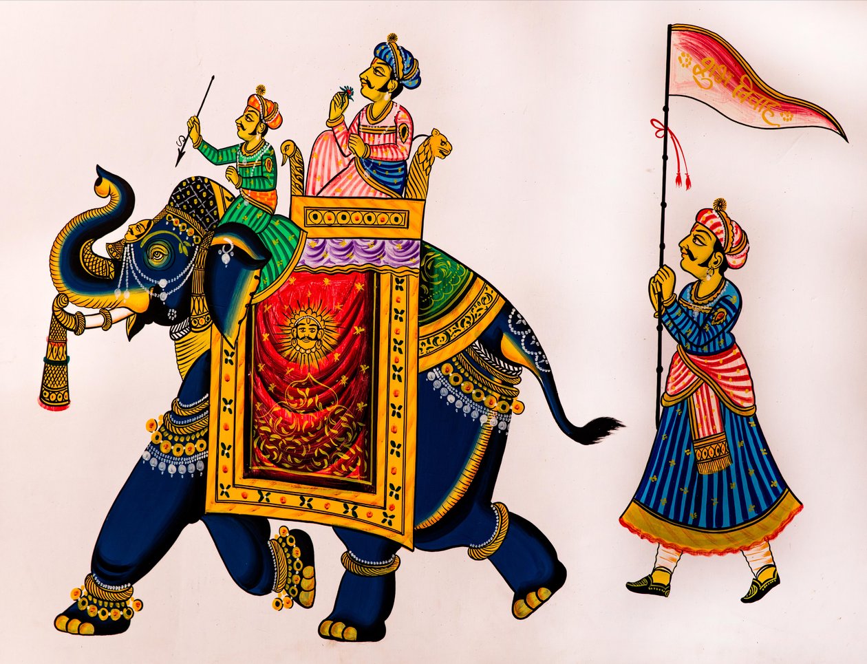 Pintura mural na cidade velha, Udaipur, Udaipur, Rajasthan, Índia, Ásia (foto) de Unbekannter Künstler