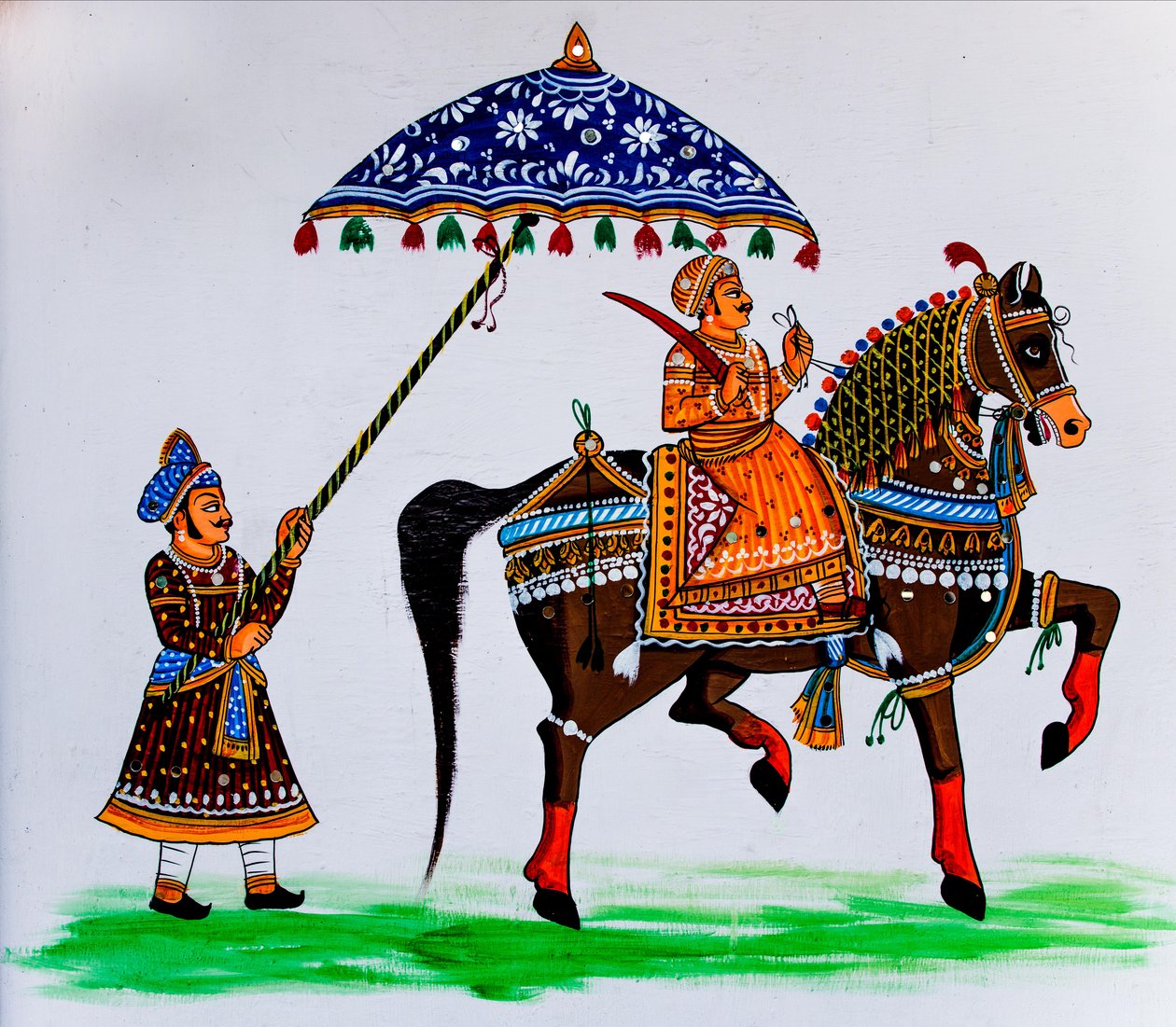 Pintura mural na cidade velha, Udaipur, Udaipur, Rajasthan, Índia, Ásia (foto) de Unbekannter Künstler