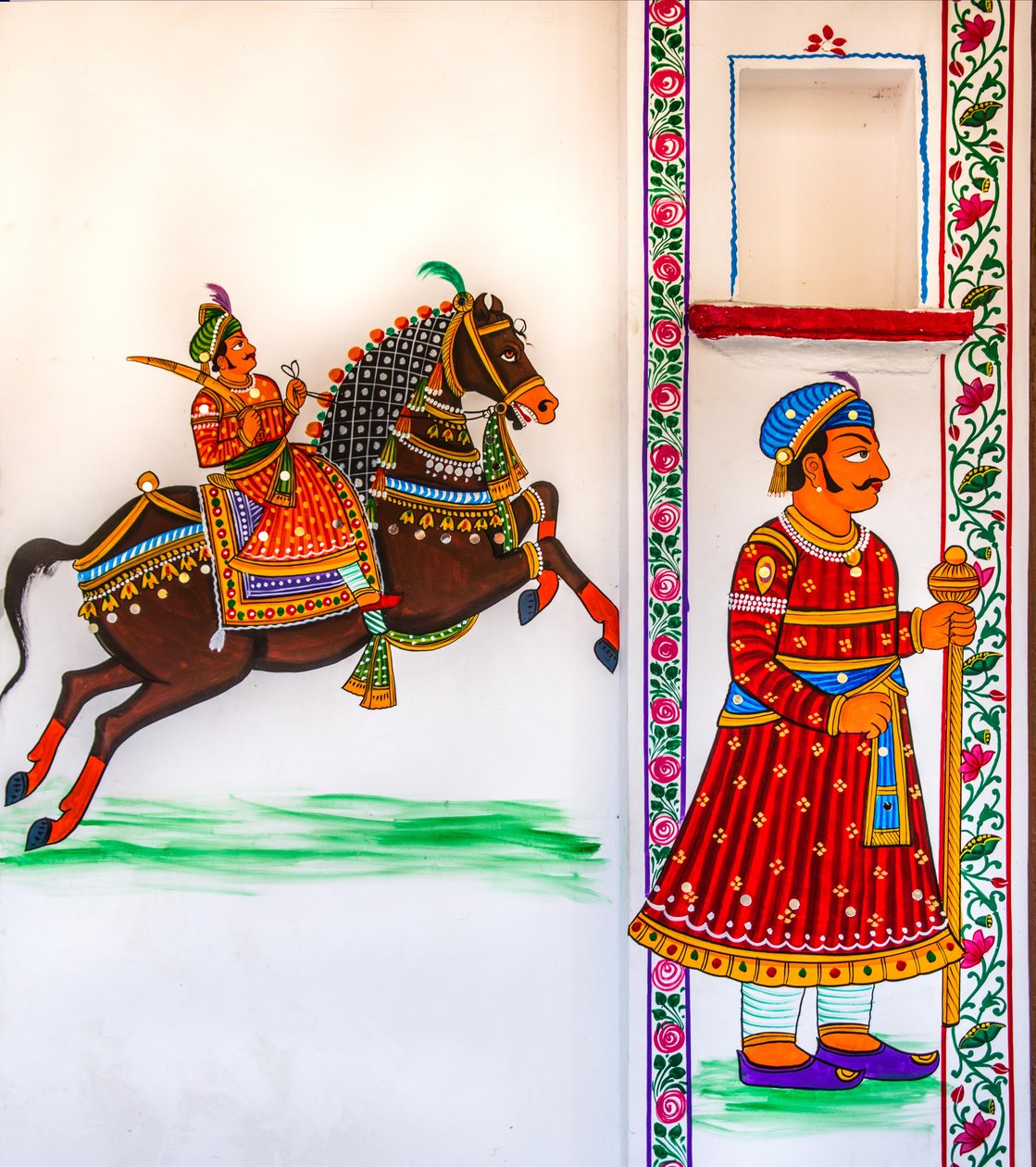 Pintura mural na cidade velha, Udaipur, Udaipur, Rajasthan, Índia, Ásia (foto) de Unbekannter Künstler