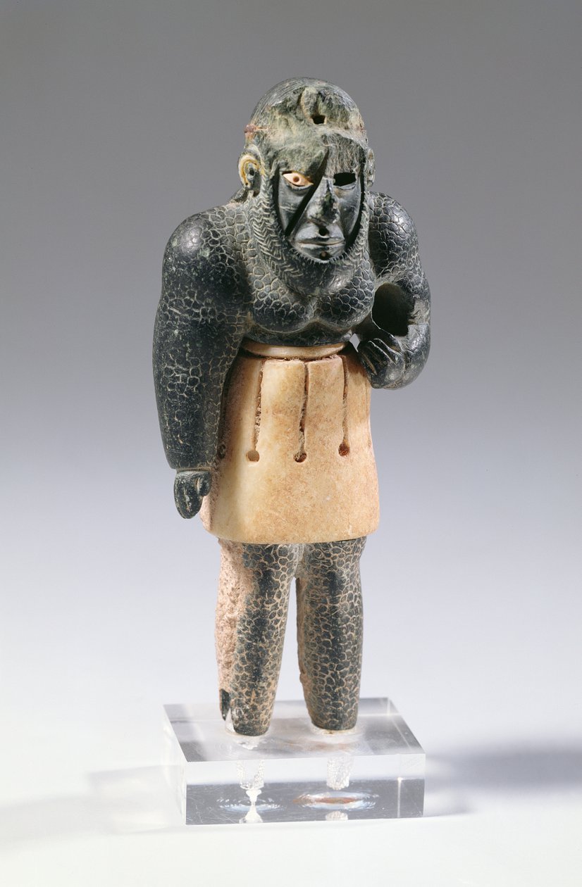 Gênio mitológico das montanhas, c.2200 aC (calcário e clorita, diadema feito de ferro meteórico) de Unbekannt