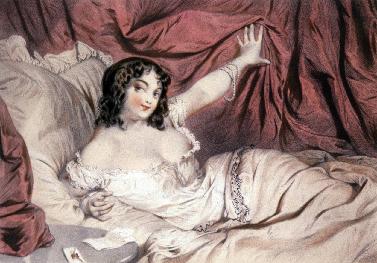 Mulher nua na cama de Unbekannter Künstler