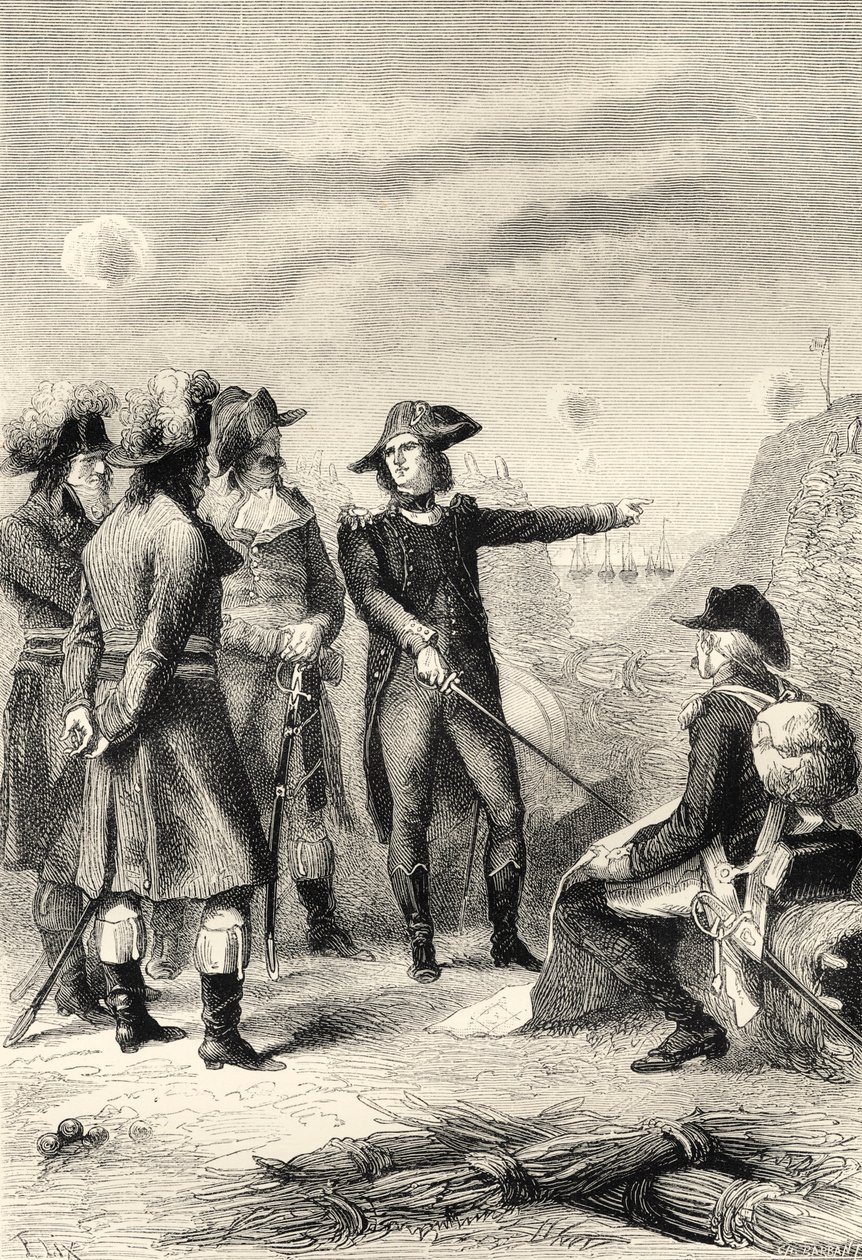 Napoleão no cerco de Toulon, França, em 1793 (gravura) de Unbekannter Künstler
