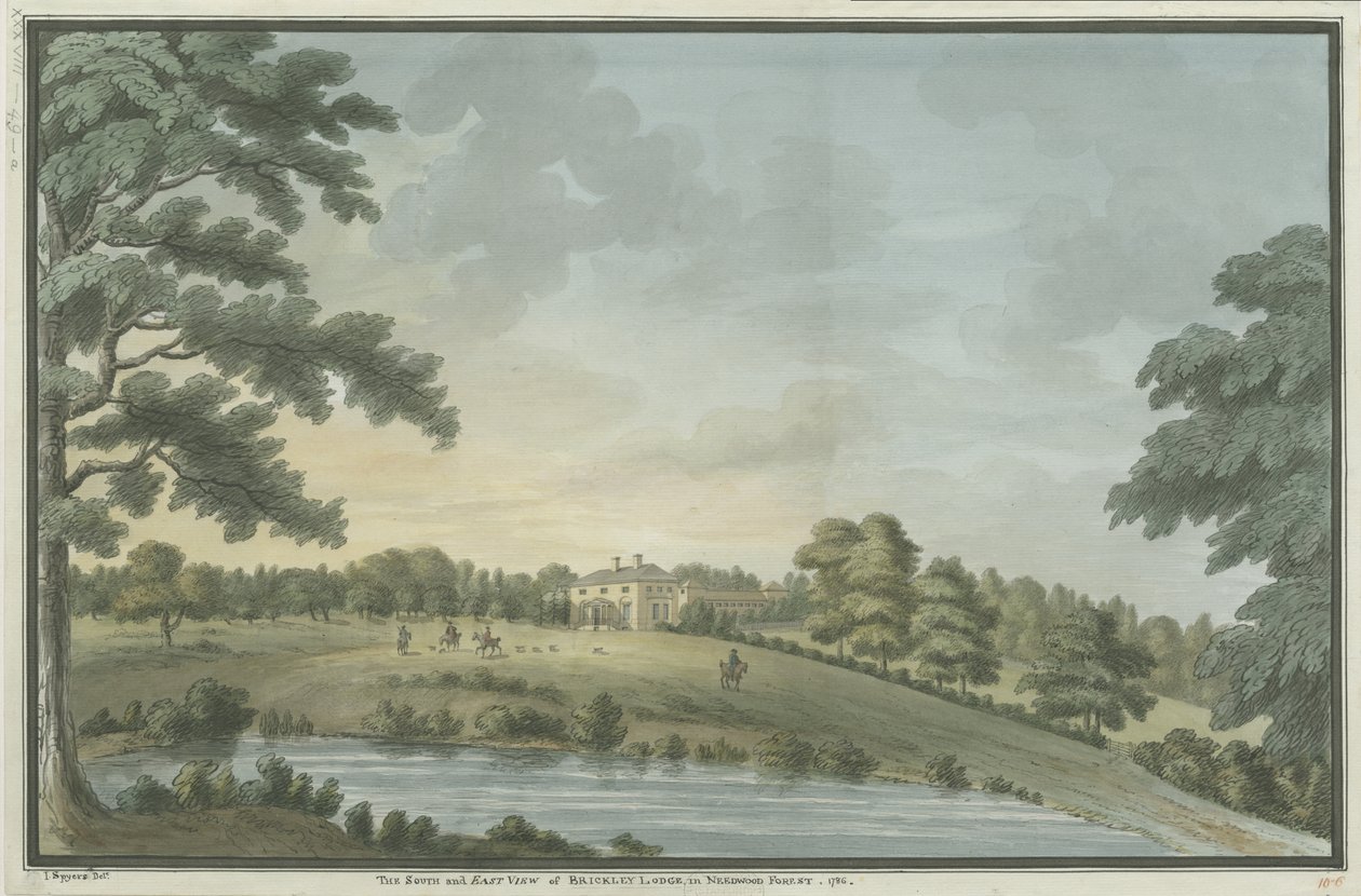Needwood - Brickley Lodge: pintura em aquarela, 1786 de Unbekannt