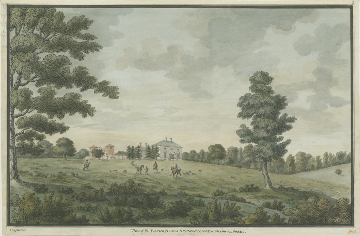 Needwood - Brickley Lodge: pintura em aquarela, nd [1786] de Unbekannt