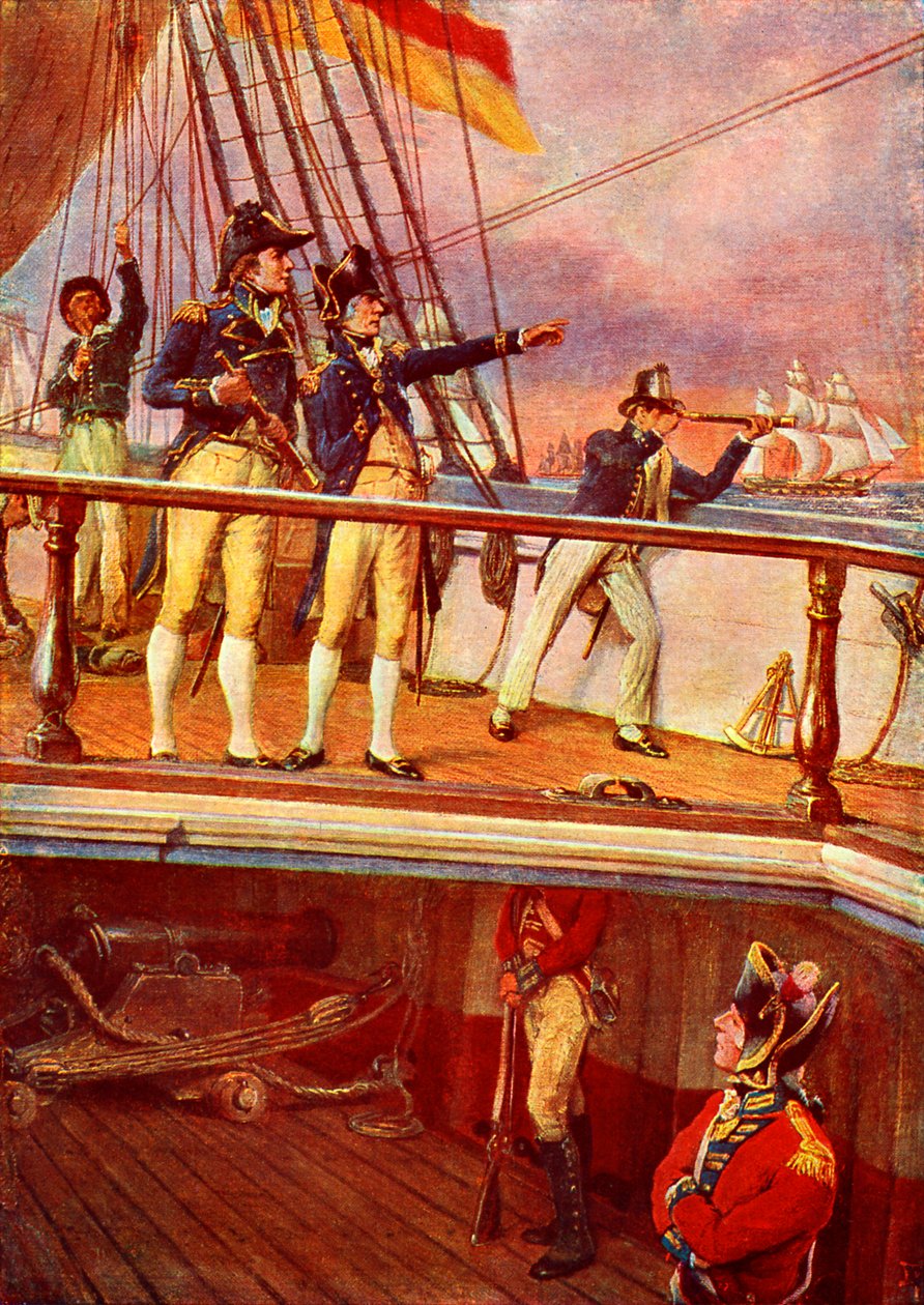 A perseguição de Nelson à frota francesa de Unbekannter Künstler