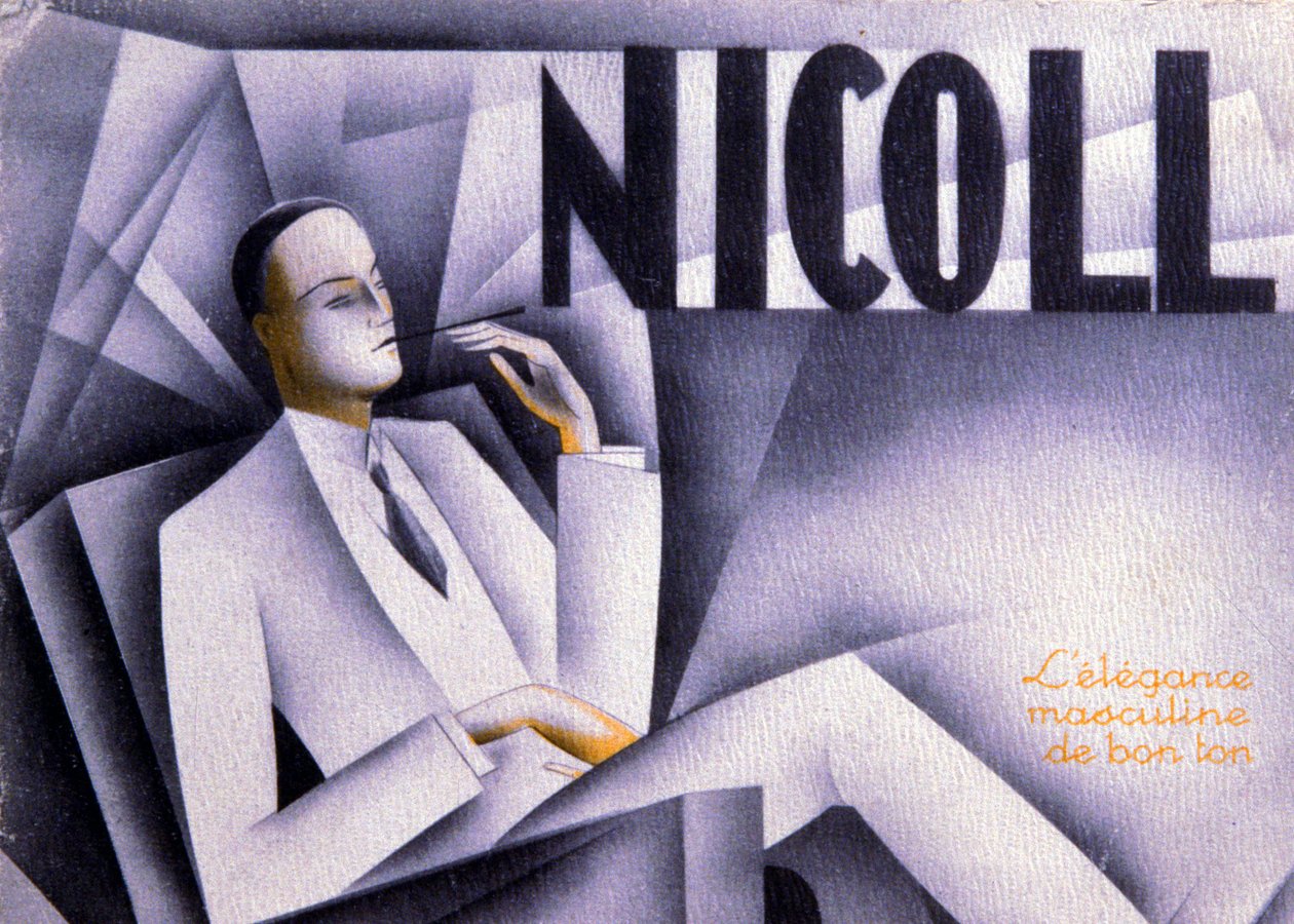 Nicoll, elegância masculina de bom gosto, c. 1930 (gravura) de Unbekannter Künstler