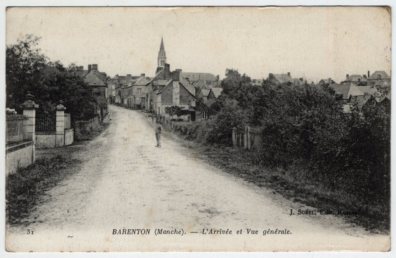 Normandia, Manche (50): vista da cidade de Barenton - Cartão Postal datado de 1910 de Unbekannt