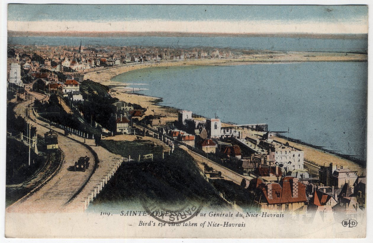 Normandia, Seine Maritime (76), Sainte-Adresse (Sainte Adresse): vista geral do resort de Nice Havrais (Nice-Havrais) - Cartão postal datado de 1931 de William M. Timlin